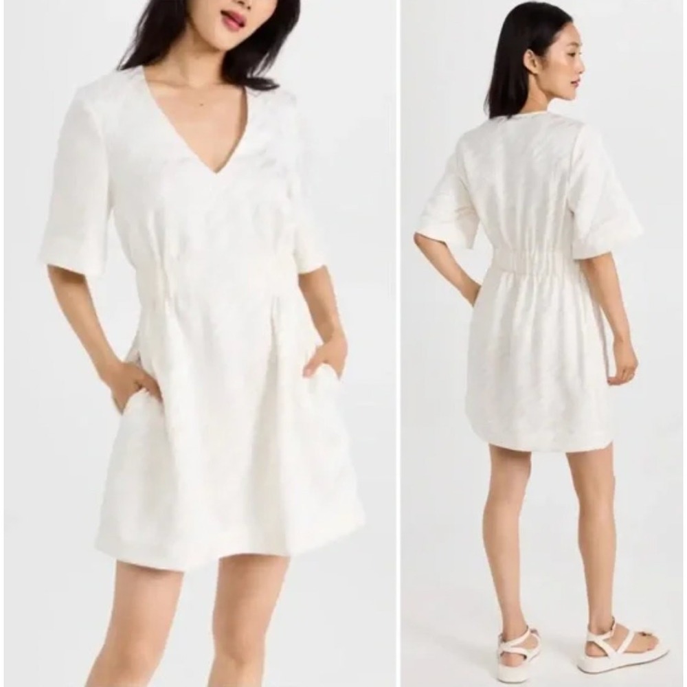 Baum Und Pferdgarten Dress Womens 4 Ivory Jacquard Pocket Minimal Abstract NWT